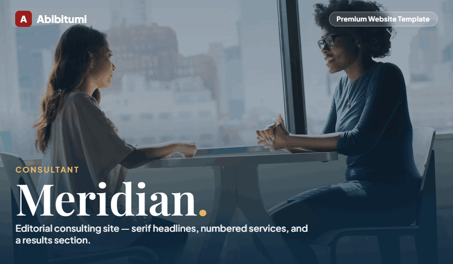 Meridian — Consultant Template HTML