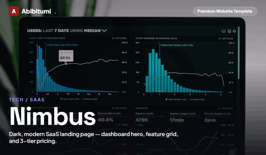 Nimbus — Tech / SaaS Template HTML