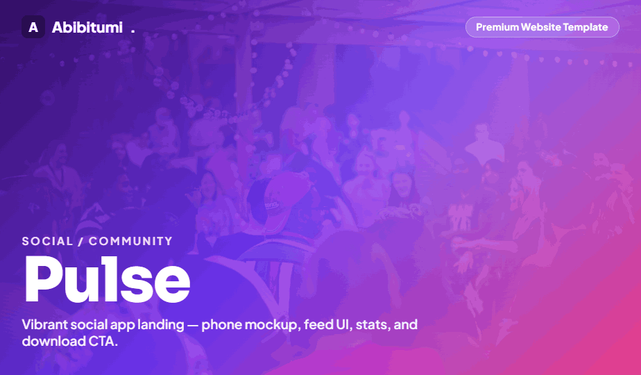 Pulse — Social / Community Template HTML